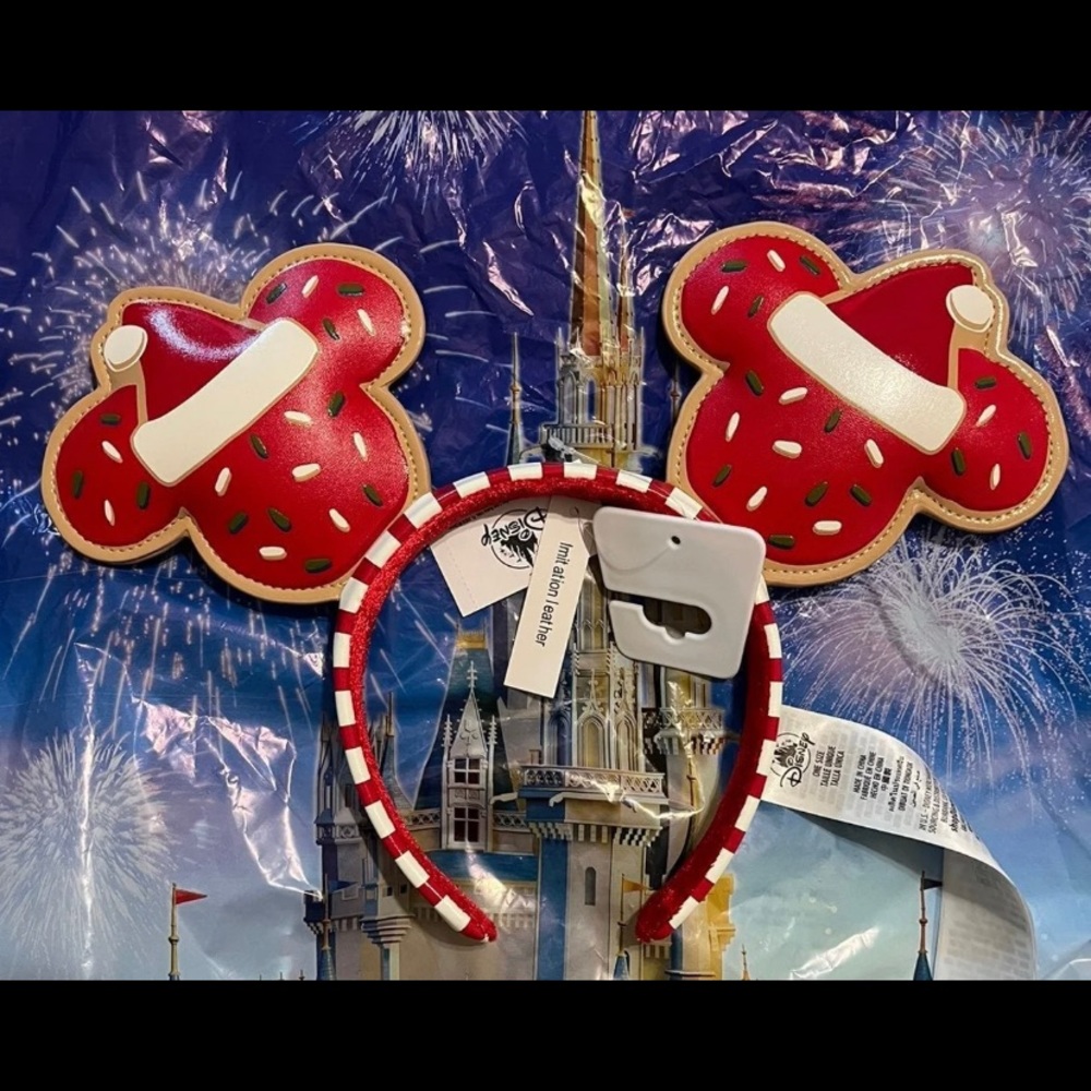 Disney Parks Cookie Christmas Holiday Mickey Minnie Mouse Ears Headband 2021 NWT